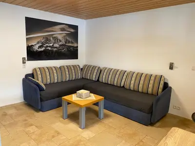 Ein Sitzbereich in der Unterkunft Appartement Fischer