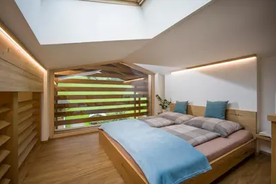 Ein Bett oder Betten in einem Zimmer der Unterkunft Beim Rohrer