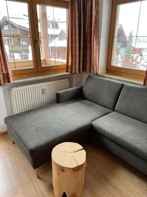 Ein Sitzbereich in der Unterkunft Ferienwohnungen am Dorfplatz