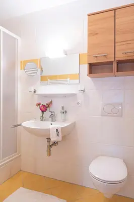 Ein Badezimmer in der Unterkunft Hartlhof Urlaub am Baby- und Kinderbauernhof