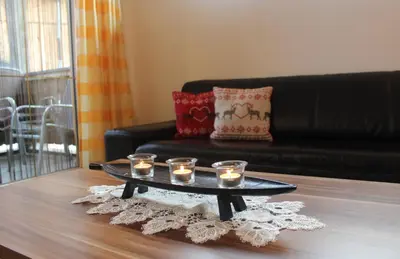 Ein Sitzbereich in der Unterkunft Stöcklgut Ferienhaus