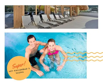 Der Swimmingpool an oder in der Nähe von Mountainview Lodge - Chalet im Zillertal direkt am 5 Sterne Campingplatz Aufenfeld mit Hallenbad und Sauna