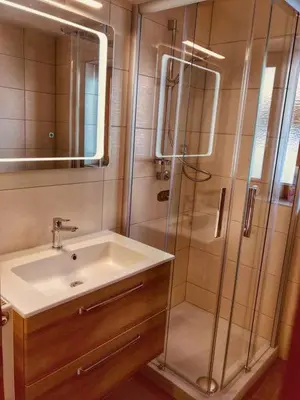 Ein Badezimmer in der Unterkunft Penzinghof