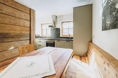 Küche/Küchenzeile in der Unterkunft Appartement Adamhof Spielberg Leogang