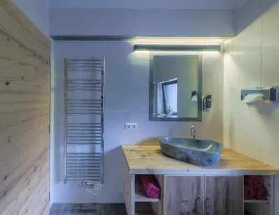 Ein Badezimmer in der Unterkunft Berghof Zillertal