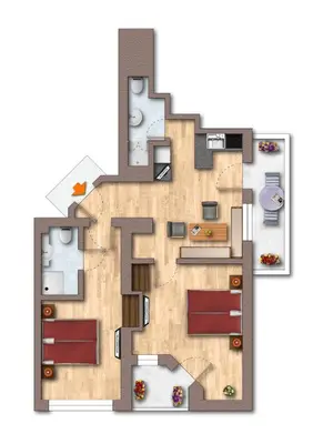 Grundriss der Unterkunft Appartement Schneeberger