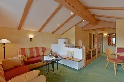 Ein Sitzbereich in der Unterkunft Landhaus Schwentner