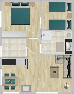 Grundriss der Unterkunft Appartement De Martin