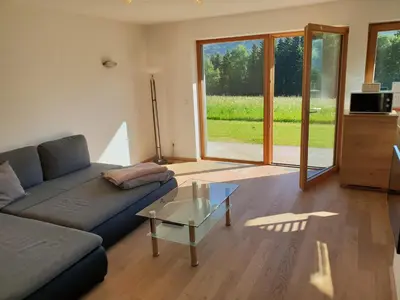 Ein Sitzbereich in der Unterkunft Appartement De Martin