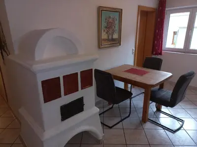 Ein Sitzbereich in der Unterkunft Scheffauerhof