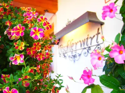 Ein Garten an der Unterkunft Tischlerwirt