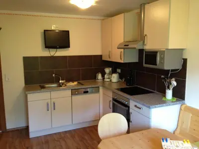 Küche/Küchenzeile in der Unterkunft Appartements am See