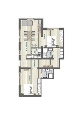 Grundriss der Unterkunft Appartements Rofangarten