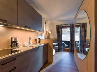 Küche/Küchenzeile in der Unterkunft Appartements Rofangarten