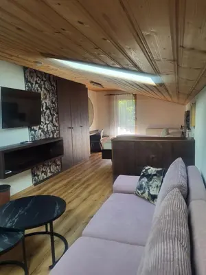 Ein Sitzbereich in der Unterkunft Hotel Edelweiss