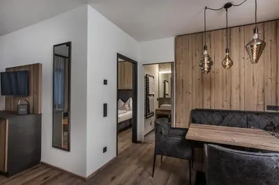 Ein Sitzbereich in der Unterkunft hager's apartments