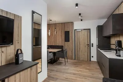 Küche/Küchenzeile in der Unterkunft hager's apartments