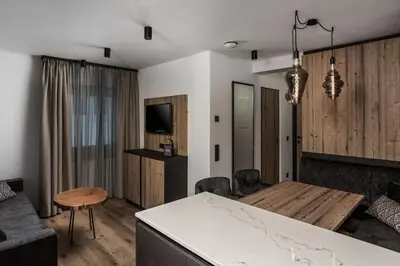 Ein Sitzbereich in der Unterkunft hager's apartments