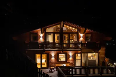 Ein Balkon oder eine Terrasse in der Unterkunft Alpen Chalet Wohnung 