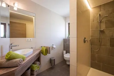 Ein Badezimmer in der Unterkunft Ferienwohnungen Obinghof