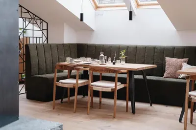 Ein Sitzbereich in der Unterkunft Grand Pension Franziska - inkl CrossFit Gym