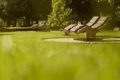 Ein Garten an der Unterkunft Hotel Sonnalp