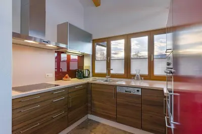 Küche/Küchenzeile in der Unterkunft Appartements am Römerweg