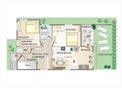Grundriss der Unterkunft Moida-Ferienwohnung