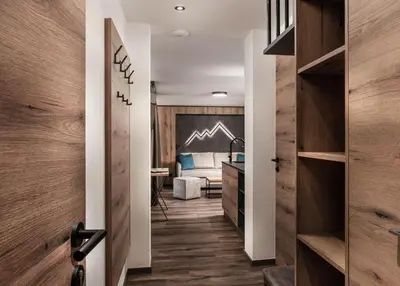 Ein Sitzbereich in der Unterkunft Apartments Niederseer