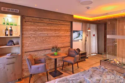 Ein Sitzbereich in der Unterkunft Berghotel Pointenhof