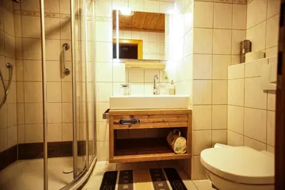 Ein Badezimmer in der Unterkunft Pension Sonnleit'n