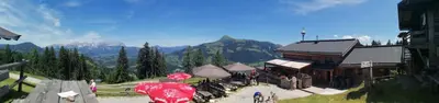 Ein allgemeiner Bergblick oder ein Berglick von der Ferienwohnung aus