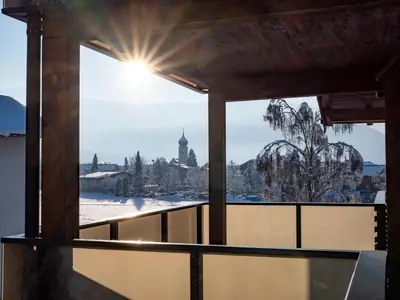 Ein Balkon oder eine Terrasse in der Unterkunft Brixentalerhof