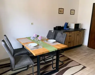 Ein Sitzbereich in der Unterkunft Appartements Konrad