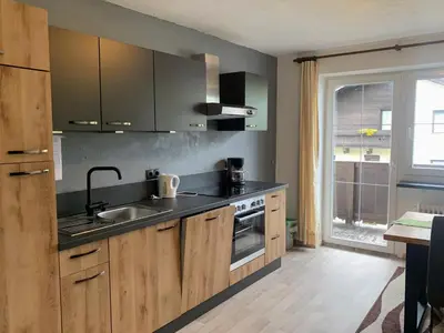 Küche/Küchenzeile in der Unterkunft Appartements Konrad
