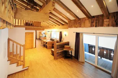 Ein Sitzbereich in der Unterkunft Appartement Berghof