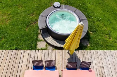 Der Swimmingpool an oder in der Nähe von Scheibenwald Hütte