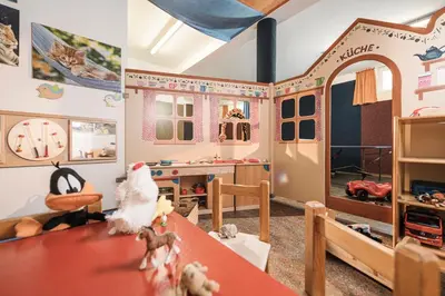 Ein Restaurant oder anderes Speiselokal in der Unterkunft Kinderbauernhof Scharrerhof