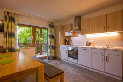Küche/Küchenzeile in der Unterkunft Ferienwohnung Lederer