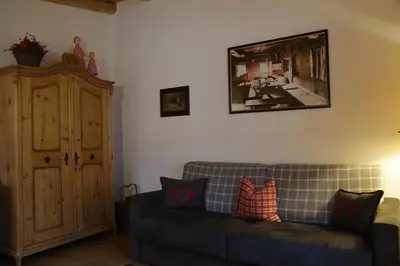 Ein Sitzbereich in der Unterkunft Ferienwohnung Angerer