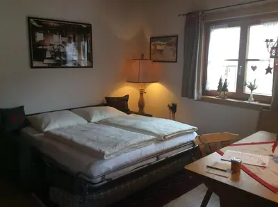 Ein Bett oder Betten in einem Zimmer der Unterkunft Ferienwohnung Angerer