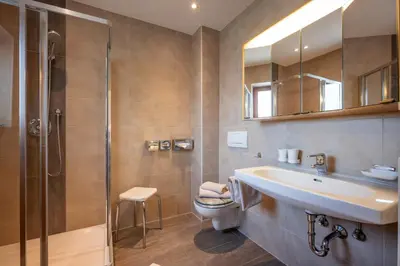 Ein Badezimmer in der Unterkunft Haus Margreth
