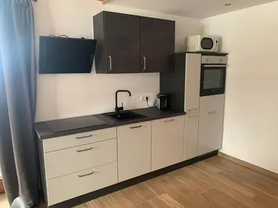 Küche/Küchenzeile in der Unterkunft Appartementhaus Seehof