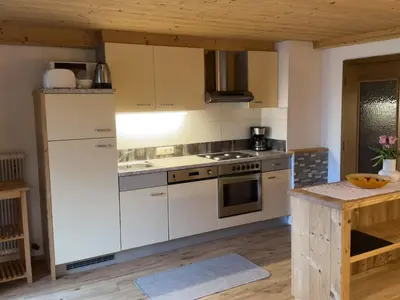Küche/Küchenzeile in der Unterkunft Aussermooserhof