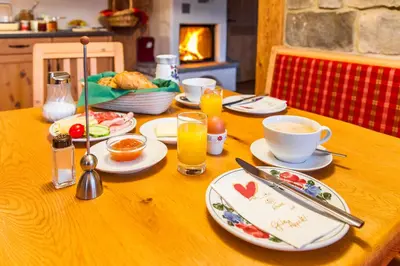 Essen in diesem Bauernhof oder in der Nähe