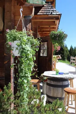 Ein Garten an der Unterkunft Simal Alm