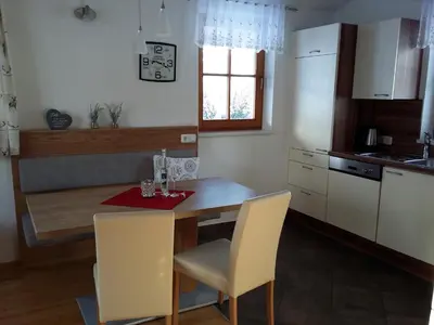 Küche/Küchenzeile in der Unterkunft Ferienwohnung Gassoid