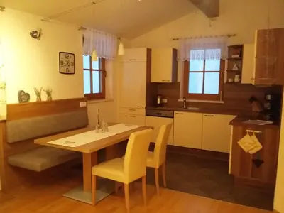 Küche/Küchenzeile in der Unterkunft Ferienwohnung Gassoid