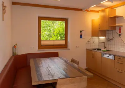 Küche/Küchenzeile in der Unterkunft Panoramablick Ferienwohnung Schiestl
