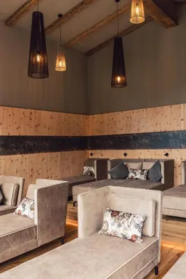 Ein Sitzbereich in der Unterkunft Hotel - Gasthof Märzenklamm